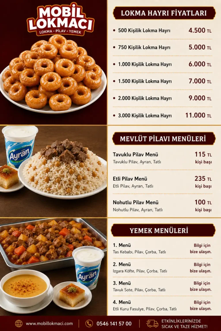Mobil Lokmacı Lokma Pilav Yemek Menü 2026